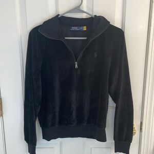 Polo Ralph Lauren Velour 1/4 zip black pullover